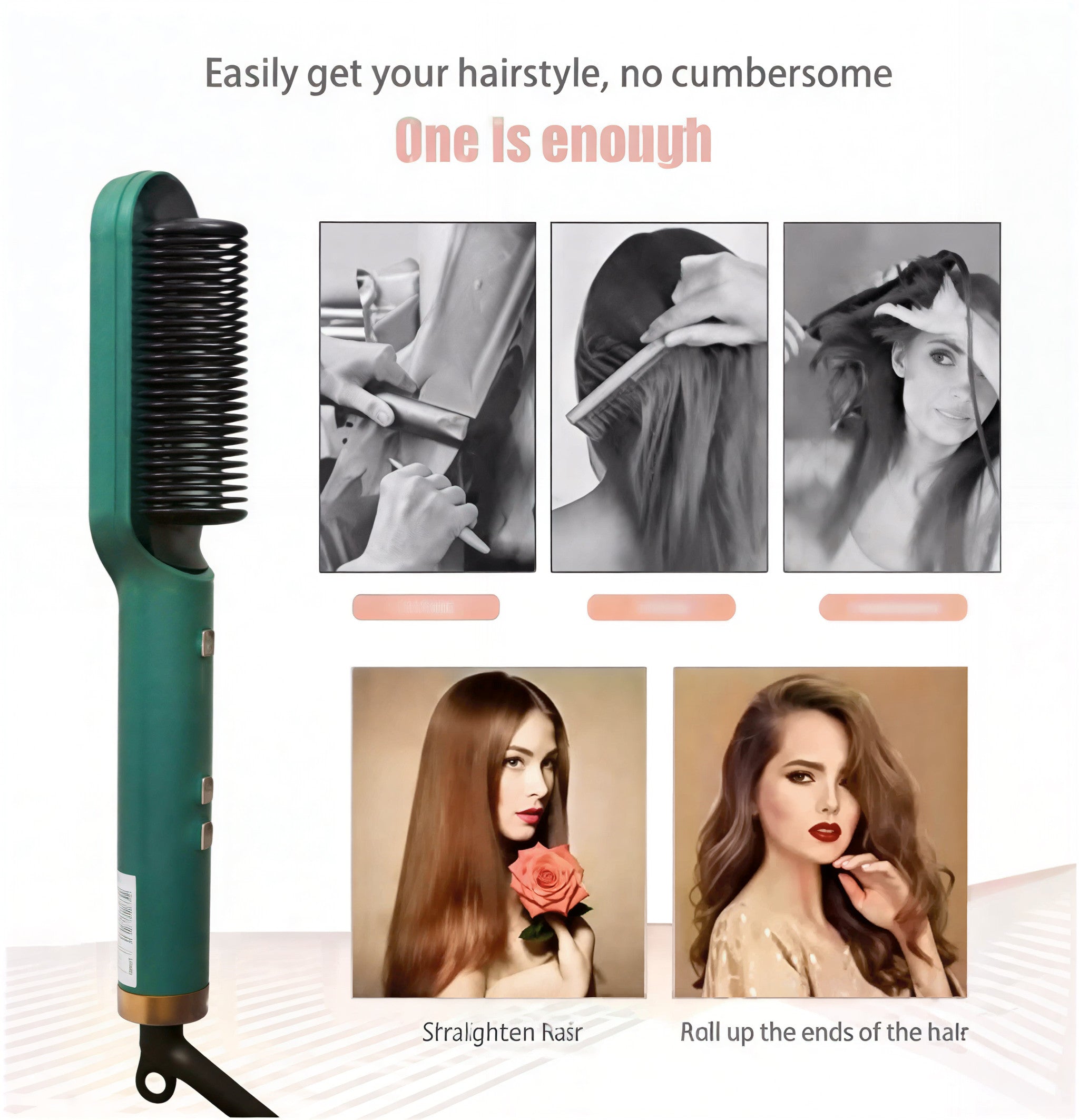 Portable Hair Straightener Brush